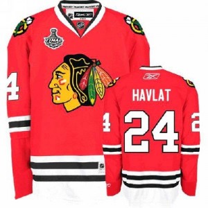 Reebok Chicago Blackhawks 24 Men's Martin Havlat Authentic Red Home Stanley Cup Finals NHL Jersey