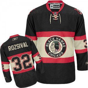 Reebok Chicago Blackhawks 32 Men's Michal Rozsival Authentic Black New Third NHL Jersey