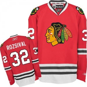 Reebok Chicago Blackhawks 32 Men's Michal Rozsival Authentic Red Home NHL Jersey