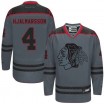 Reebok Chicago Blackhawks 4 Men's Niklas Hjalmarsson Authentic Storm Cross Check Fashion NHL Jersey