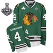 Reebok Chicago Blackhawks 4 Men's Niklas Hjalmarsson Authentic Green Stanley Cup Finals NHL Jersey
