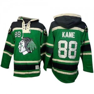Old Time Hockey Chicago Blackhawks 88 Men's Patrick Kane Authentic Green Sawyer Hooded Sweatshirt NHL Jersey
