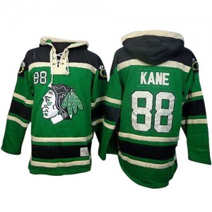 Old Time Hockey Chicago Blackhawks 88 Men's Patrick Kane Authentic Green St. Patrick's Day McNary Lace Hoodie NHL Jersey