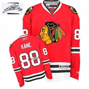 Reebok Chicago Blackhawks 88 Men's Patrick Kane Authentic Red Autographed Home NHL Jersey