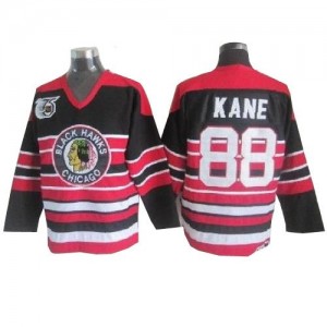 CCM Chicago Blackhawks 88 Men's Patrick Kane Authentic Red/Black Throwback 75TH NHL Jersey