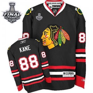 Reebok Chicago Blackhawks 88 Men's Patrick Kane Premier Black Third Stanley Cup Finals NHL Jersey