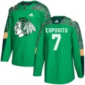Adidas Chicago Blackhawks Youth Phil Esposito Authentic Green St. Patrick's Day Practice NHL Jersey