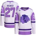 Adidas Chicago Blackhawks Youth Jeremy Roenick Authentic White/Purple Hockey Fights Cancer Primegreen NHL Jersey