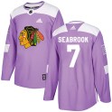 Adidas Chicago Blackhawks Youth Brent Seabrook Authentic Purple Fights Cancer Practice NHL Jersey