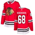 Adidas Chicago Blackhawks Men's Slater Koekkoek Authentic Red Home NHL Jersey