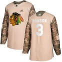Adidas Chicago Blackhawks Youth Dave Manson Authentic Camo Veterans Day Practice NHL Jersey
