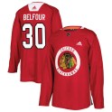 Adidas Chicago Blackhawks Youth ED Belfour Authentic Red Home Practice NHL Jersey