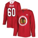 Adidas Chicago Blackhawks Men's Collin Delia Authentic Red Home Practice NHL Jersey