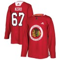 Adidas Chicago Blackhawks Men's Tanner Kero Authentic Red Home Practice NHL Jersey