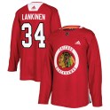 Adidas Chicago Blackhawks Men's Kevin Lankinen Authentic Red ized Home Practice NHL Jersey