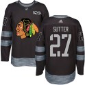 Chicago Blackhawks Youth Darryl Sutter Authentic Black 1917-2017 100th Anniversary NHL Jersey