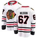 Fanatics Branded Chicago Blackhawks Youth Jacob Nilsson Breakaway White Away NHL Jersey
