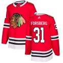 Adidas Chicago Blackhawks Youth Anton Forsberg Authentic Red Home NHL Jersey