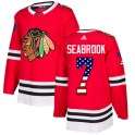 Adidas Chicago Blackhawks Men's Brent Seabrook Authentic Red USA Flag Fashion NHL Jersey