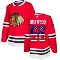 Adidas Chicago Blackhawks Men's Erik Gustafsson Authentic Red USA Flag Fashion NHL Jersey