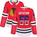 Adidas Chicago Blackhawks Women's Erik Gustafsson Authentic Red USA Flag Fashion NHL Jersey