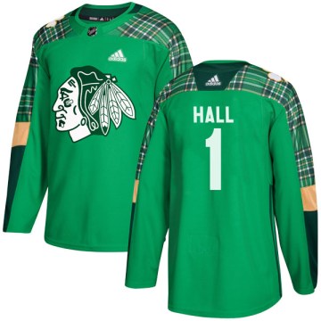 Adidas Chicago Blackhawks Youth Glenn Hall Authentic Green St. Patrick's Day Practice NHL Jersey