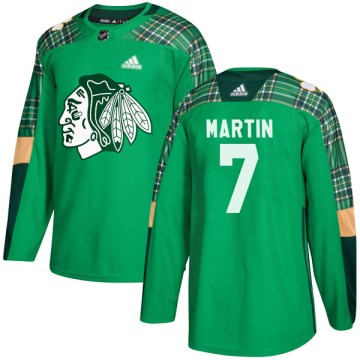 Adidas Chicago Blackhawks Youth Pit Martin Authentic Green St. Patrick's Day Practice NHL Jersey