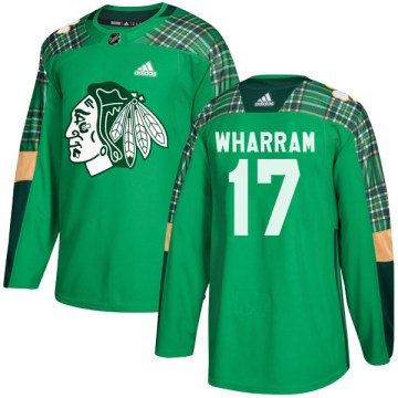 Adidas Chicago Blackhawks Youth Kenny Wharram Authentic Green St. Patrick's Day Practice NHL Jersey