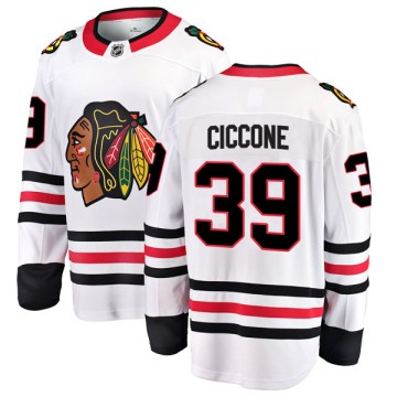 Fanatics Branded Chicago Blackhawks Men's Enrico Ciccone Breakaway White Away NHL Jersey