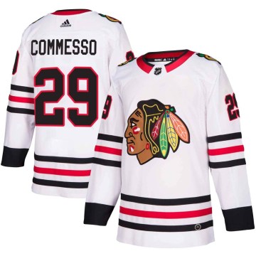 Adidas Chicago Blackhawks Youth Drew Commesso Authentic White Away NHL Jersey
