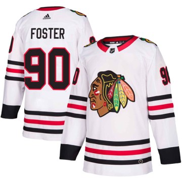 Adidas Chicago Blackhawks Youth Scott Foster Authentic White Away NHL Jersey