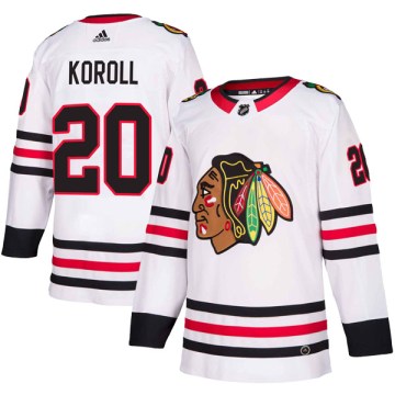 Adidas Chicago Blackhawks Youth Cliff Koroll Authentic White Away NHL Jersey