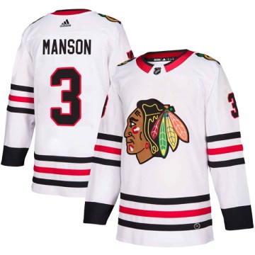 Adidas Chicago Blackhawks Youth Dave Manson Authentic White Away NHL Jersey