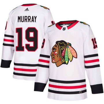 Adidas Chicago Blackhawks Youth Troy Murray Authentic White Away NHL Jersey