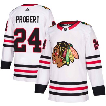 Adidas Chicago Blackhawks Youth Bob Probert Authentic White Away NHL Jersey