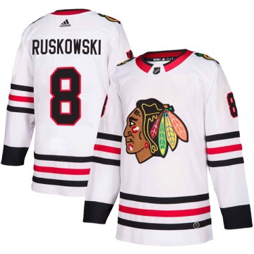 Adidas Chicago Blackhawks Youth Terry Ruskowski Authentic White Away NHL Jersey