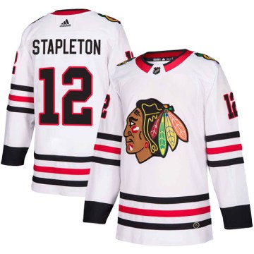Adidas Chicago Blackhawks Youth Pat Stapleton Authentic White Away NHL Jersey