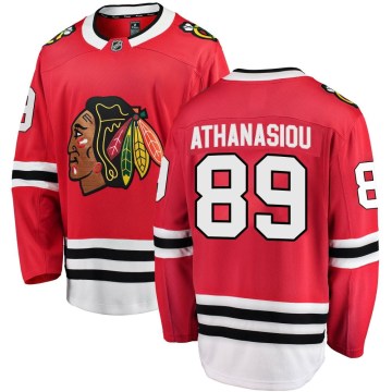 Fanatics Branded Chicago Blackhawks Youth Andreas Athanasiou Breakaway Red Home NHL Jersey