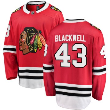 Fanatics Branded Chicago Blackhawks Youth Colin Blackwell Breakaway Black Red Home NHL Jersey
