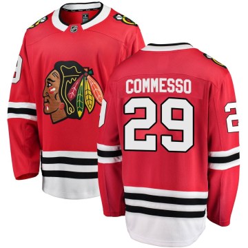 Fanatics Branded Chicago Blackhawks Youth Drew Commesso Breakaway Red Home NHL Jersey