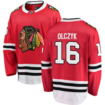 Fanatics Branded Chicago Blackhawks Youth Ed Olczyk Breakaway Red Home NHL Jersey