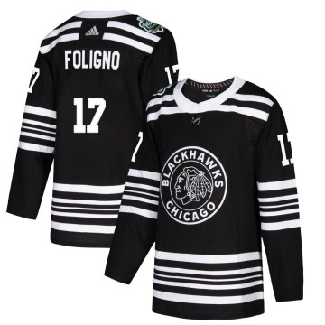 Adidas Chicago Blackhawks Men's Nick Foligno Authentic Black 2019 Winter Classic NHL Jersey