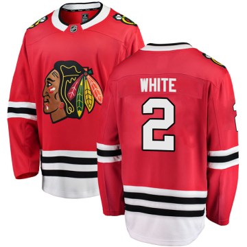 Fanatics Branded Chicago Blackhawks Men's Bill White Breakaway White Red Home NHL Jersey