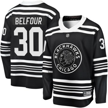 Fanatics Branded Chicago Blackhawks Men's ED Belfour Premier Black Breakaway Alternate 2019/20 NHL Jersey