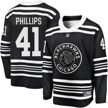 Fanatics Branded Chicago Blackhawks Men's Isaak Phillips Premier Black Breakaway Alternate 2019/20 NHL Jersey