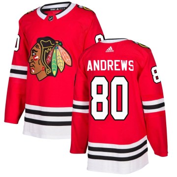 Adidas Chicago Blackhawks Men's Zach Andrews Authentic Red Home NHL Jersey