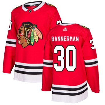 Adidas Chicago Blackhawks Men's Murray Bannerman Authentic Red Home NHL Jersey