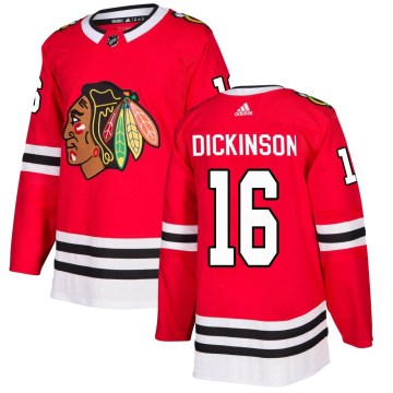 Adidas Chicago Blackhawks Men's Jason Dickinson Authentic Red Home NHL Jersey