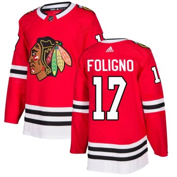 Adidas Chicago Blackhawks Men's Nick Foligno Authentic Red Home NHL Jersey