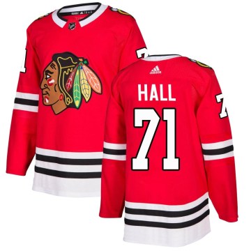 Adidas Chicago Blackhawks Men's Taylor Hall Authentic Red Home NHL Jersey